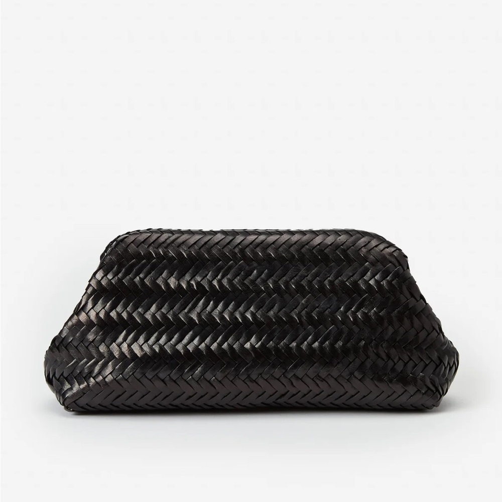 Jmaclaughing Palmer Woven Leather Clutch | Elegant Black Woven Clutch